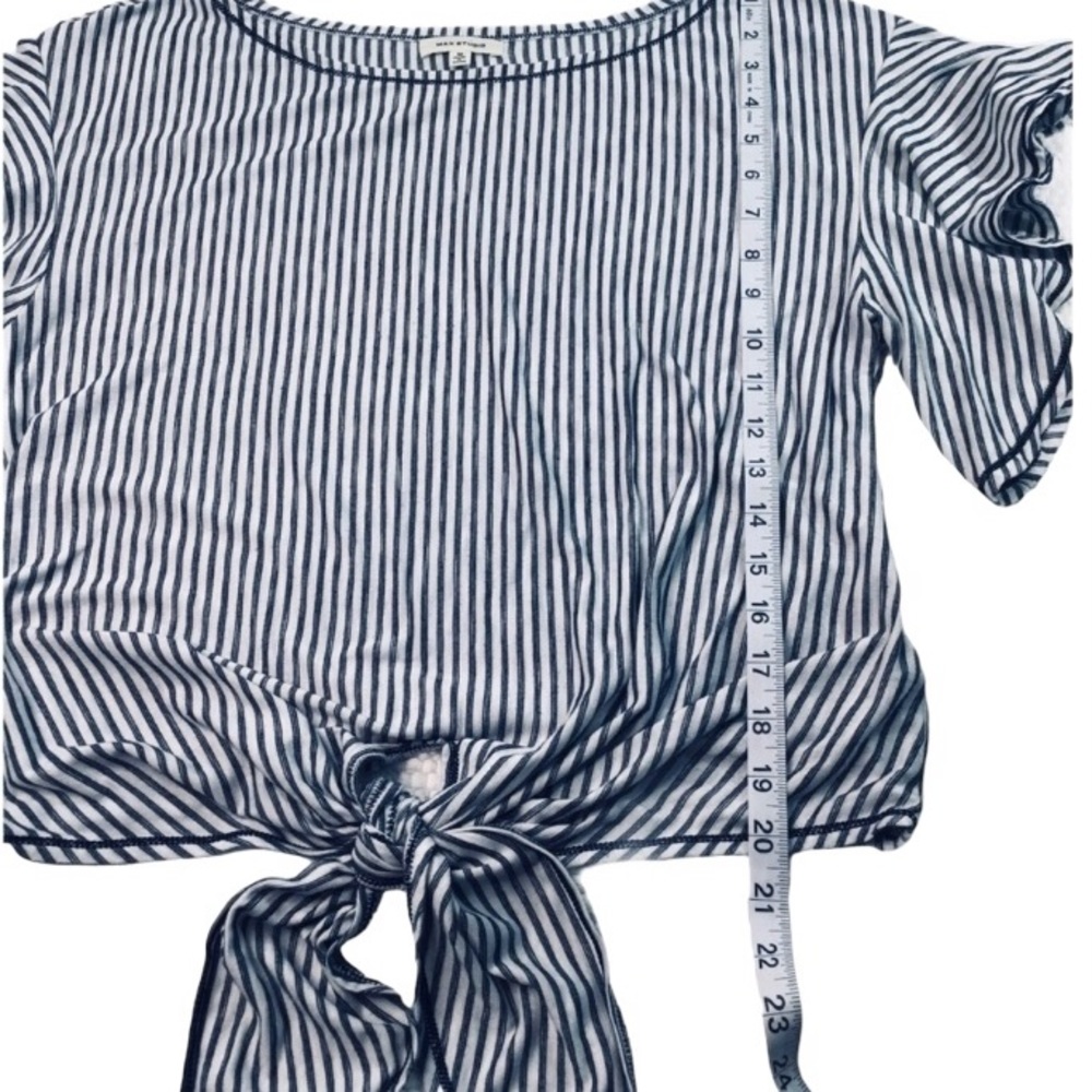 Max Studio Tie Front Flutter Sleeve Top M - image 5